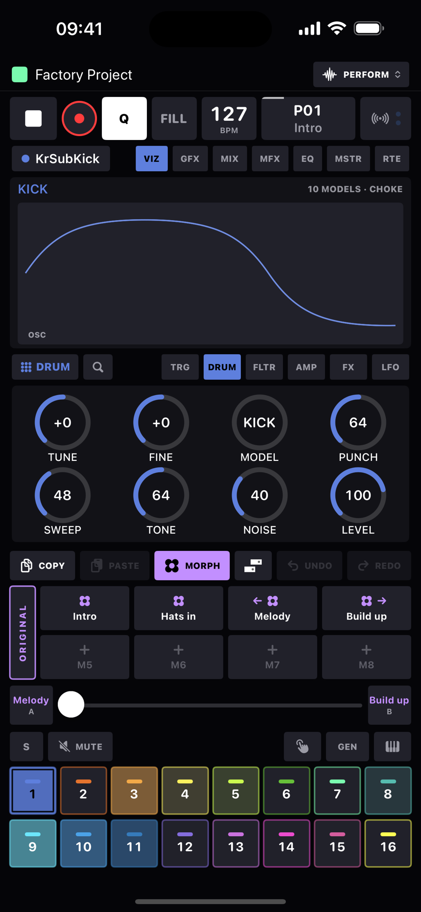 The morph strip and A/B crossfader
